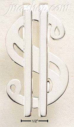 Sterling Silver HEAVY DOLLAR SIGN MONEY CLIP - Click Image to Close