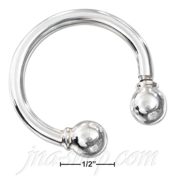 Sterling Silver HORSESHOE SHAPED KEY CHAIN W/8MM BALL - Click Image to Close
