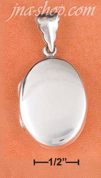 Sterling Silver 18MM X 24MM FLAT HIGH POLISH OVAL LOCKET - Click Image to Close
