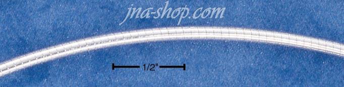 16" Sterling Silver 050 ROUND OMEGA CHAIN (2 MM) - Click Image to Close