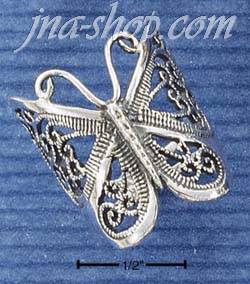 Sterling Silver LARGE BUTTERFLY FILIGREE RING SIZES 5-10 - Click Image to Close