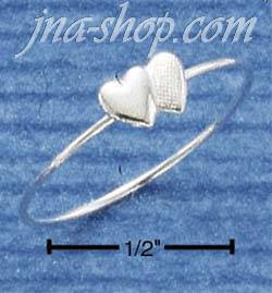 Sterling Silver DOUBLE HEART RING SIZES 3-10 - Click Image to Close