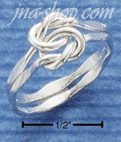 Sterling Silver MEDIUM DOUBLE FACETED LOVE KNOT RING SIZES 4-10 - Click Image to Close