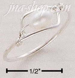 Sterling Silver WIRE RING WITH FRESH WATER PEARL SIZES 4-10 - Click Image to Close