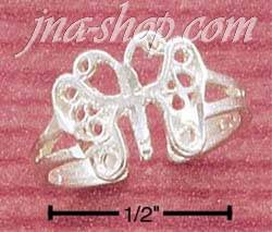 Sterling Silver ANTIQUED FILIGREE BUTTERFLY TOE RING - Click Image to Close