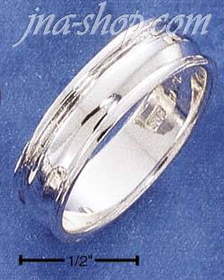 Sterling Silver 6.5MM DOUBLE RAISED EDGE WEDDING BAND RING - Click Image to Close