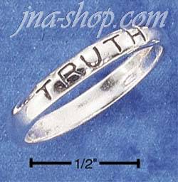 Sterling Silver LIGHTWEIGHT & NARROW "TRUTH" BAND RING - Click Image to Close