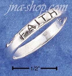Sterling Silver LIGHTWEIGHT & NARROW "FAITH" BAND RING - Click Image to Close