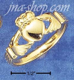 Sterling Silver UNISEX VERMEIL CLADDAGH RING - Click Image to Close