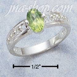Sterling Silver OVAL GENUINE PERIDOT RING - Click Image to Close
