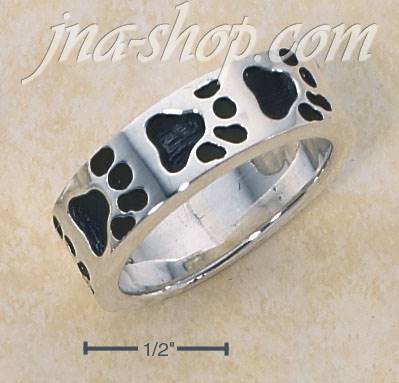 Sterling Silver DOG PAW PRINT BAND - Click Image to Close