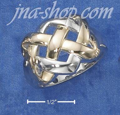Sterling Silver TWO-TONE CELTIC KNOT RING - Click Image to Close