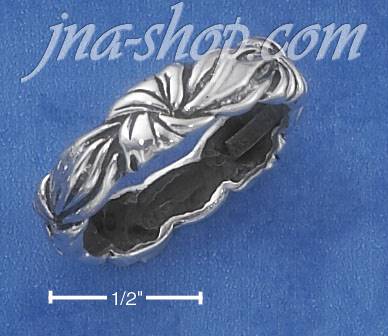 Sterling Silver ANTIQUED RAG KNOT BAND RING - Click Image to Close