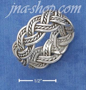Sterling Silver BRAIDED ROPE RING - Click Image to Close