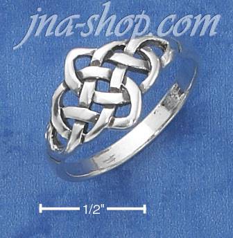 Sterling Silver ANTIQUED CELTIC KNOT RING (5-10) - Click Image to Close