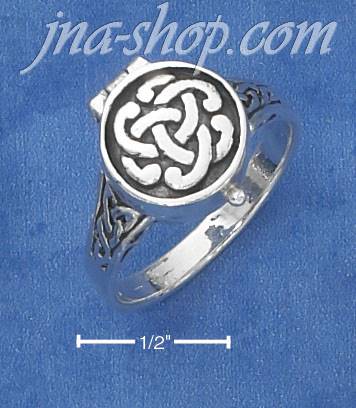 Sterling Silver ANTIQUED CELTIC KNOT POISON RING size 7 - Click Image to Close
