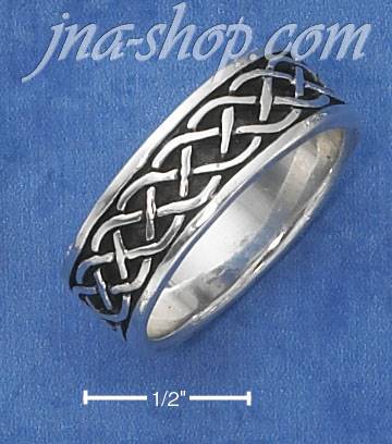 Sterling Silver ANTIQUED 7MM LOOSE CELTIC BRAID BAND (7-13) - Click Image to Close