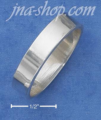 Sterling Silver 6MM FLAT PLAIN HIGH POLISH WEDDING BAND - Click Image to Close
