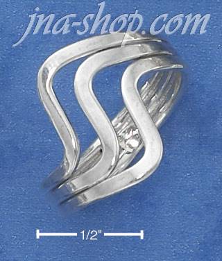 Sterling Silver TRIPLE BAND WAVE RING (6-9) - Click Image to Close