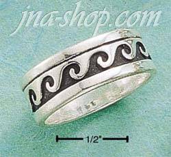 Sterling Silver 8MM WAVE WEDDING BAND SIZES 6-12 - Click Image to Close