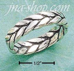 Sterling Silver ANTIQUED ROPE WEAVE BAND SIZES 5-12 - Click Image to Close