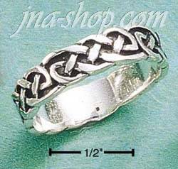 Sterling Silver ANTIQUED INTERLOCKING LOOPS BAND SIZES 5-12 - Click Image to Close