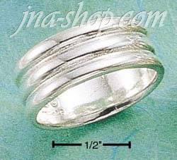 Sterling Silver CORRUGATED WIDE BAND SIZES 5-13 - Click Image to Close