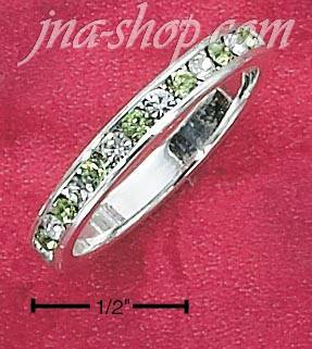 Sterling Silver CZ & SYNTHETIC PERIDOT AUGUST ETERNITY BAND (5-9 - Click Image to Close