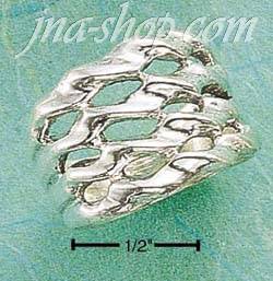 Sterling Silver FOUR BAND WAVERING TWISTED WIDE BAND SIZES 5-12 - Click Image to Close