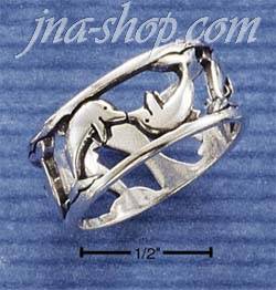 Sterling Silver 9MM DOLPHIN CUTOUT BAND SIZES 5-10 - Click Image to Close