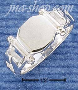 Sterling Silver HP OPEN POST SIGNET BAND SIZES 5-13 - Click Image to Close