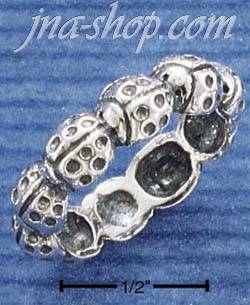 Sterling Silver ANTIQUED LADYBUG RING SIZES 5-9 - Click Image to Close