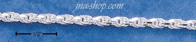 8" Sterling Silver 060 SOLID DC ROPE CHAIN (2.5MM) - Click Image to Close