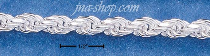 24" Sterling Silver 100 SOLID DC ROPE CHAIN (4MM) - Click Image to Close