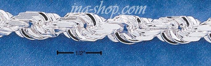 9" Sterling Silver 140 SOLID DC ROPE CHAIN (6MM) - Click Image to Close