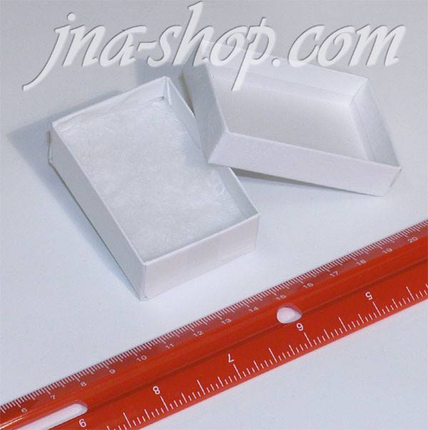 WHITE COTTON FILLED GIFT BOX 2-1/2" X 1-3/4" X 1" - Click Image to Close