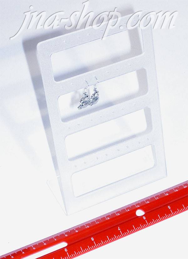CLEAR PLASTIC EARRING DISPLAY 4"x6.5" RACK W/HOLES FOR 16 PAIR O - Click Image to Close
