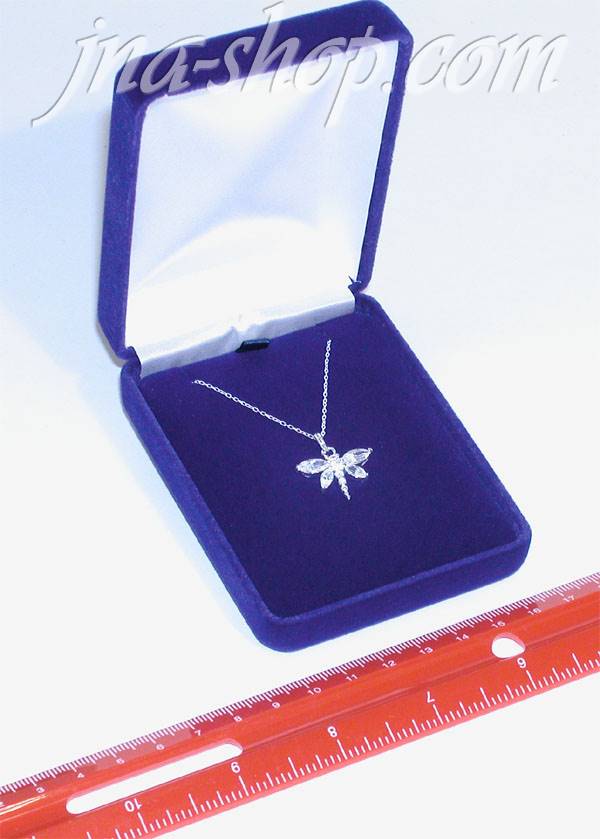 DELUXE BLUE VELVET PENDANT BOX WITH CHAIN SLOTS 2 7/8" x 3" x 1" - Click Image to Close