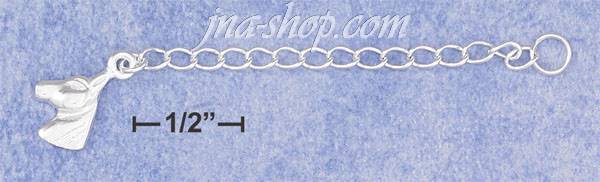 Sterling Silver 2" OVAL CURB CHAIN EXTENDER W/ HP SIDE VIEW HORS - Click Image to Close