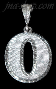 Sterling Silver Number 0 Charm Pendant