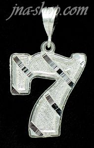 Sterling Silver Number 7 Charm Pendant