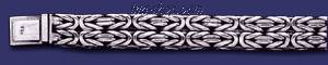 Sterling Silver 9" Byzantine Indonesian Handmade Bracelet 12mm