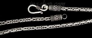 Sterling Silver 22" Byzantine Indonesian Handmade Toggle Necklac