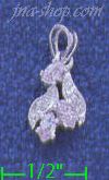 Sterling Silver CZ Flowers Charm Pendant