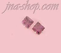 Sterling Silver 6mm Princess Cut Amethyst CZ Stud Earrings