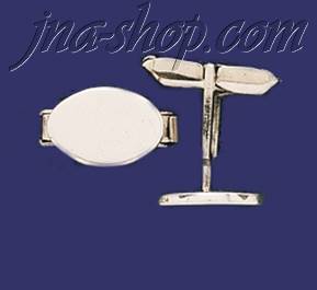 Sterling Silver Plain Oval Cufflinks