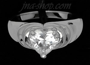 Sterling Silver Heart CZ Ring sz 10