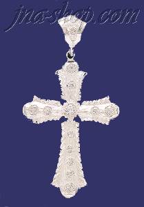 Sterling Silver Big CZ DC Cross Charm Pendant