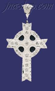 Sterling Silver Big CZ DC Cross Charm Pendant