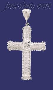 Sterling Silver Big CZ DC Cross Charm Pendant